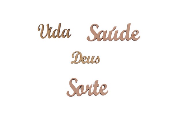 PALAVRAS CURSIVAS DEUS VIDA SAUDE SORTE